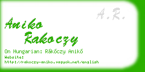 aniko rakoczy business card