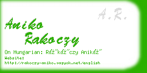 aniko rakoczy business card